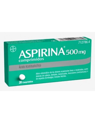 ASPIRINA 500 MG .  20 COMPRIMIDOS